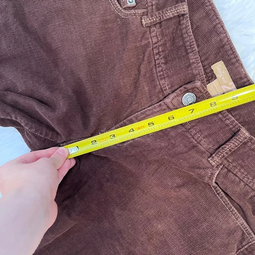 y2k brown corduroy cotton flare bootcut pants size 7